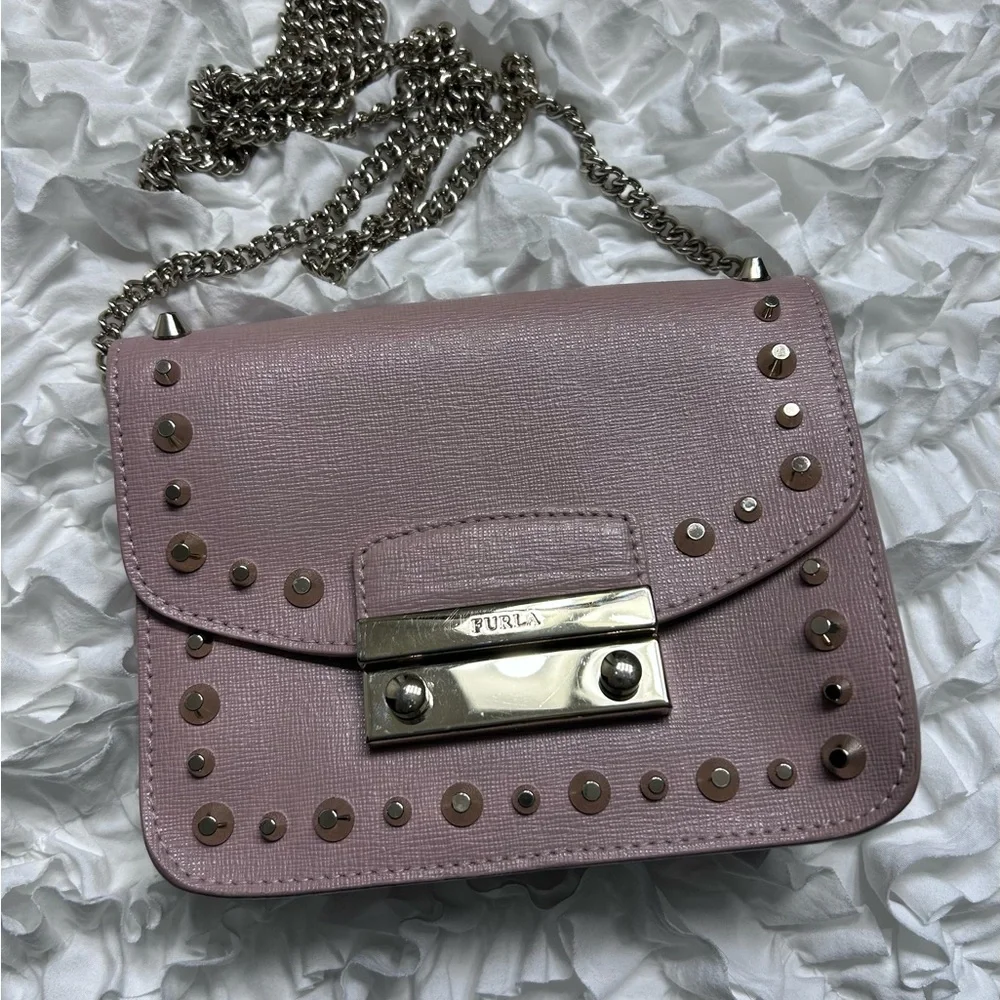 ⤵️ FURLA • Dusty Pink Crossbody Leather Bag • Mini/Small • - Picture 11 of 11